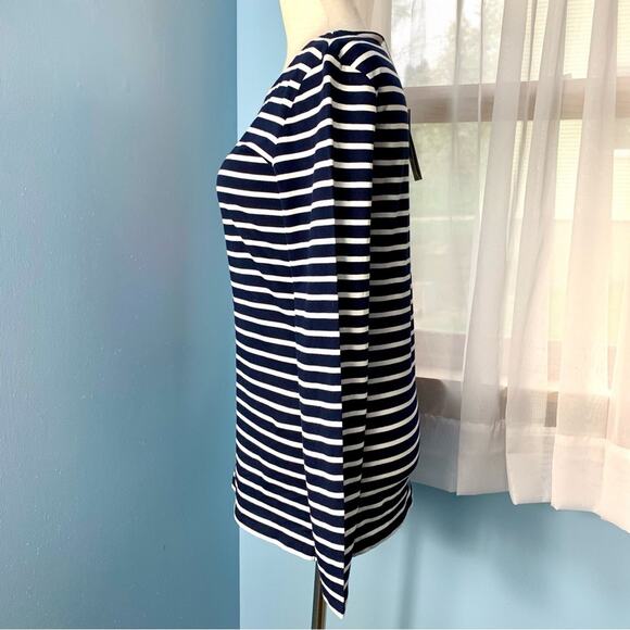 NWT Boden Breton "Ho Ho Ho" Navy Striped Top Size 4 - Picture 7 of 9